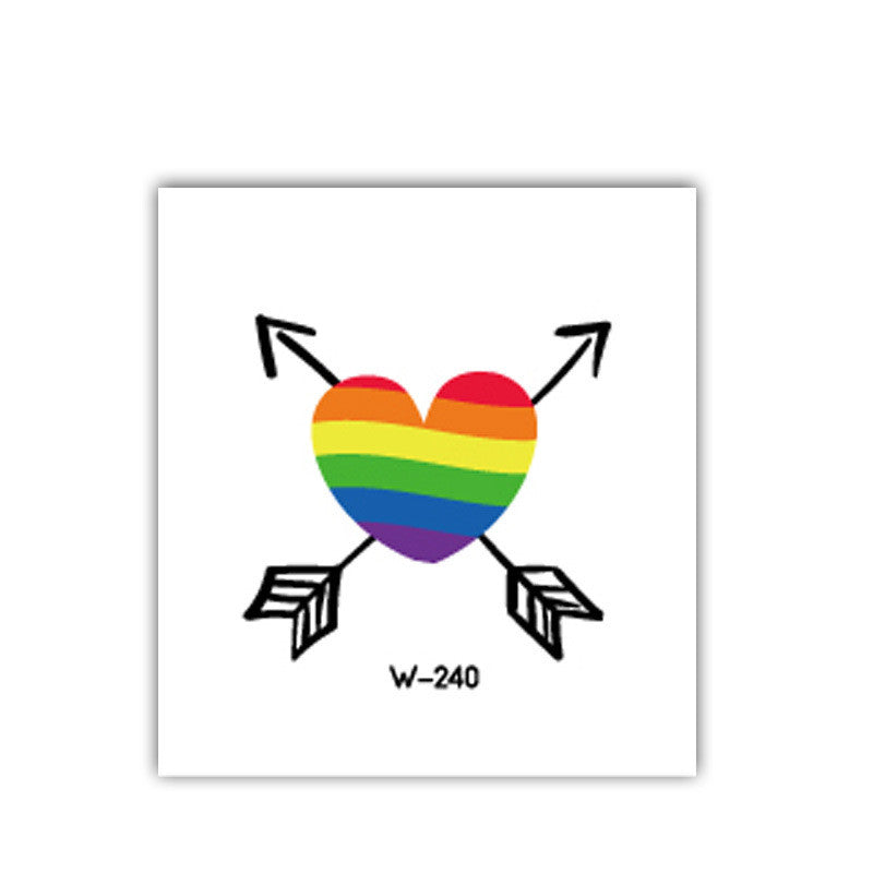 Face Stick Rainbow Geometric Flower Arm Tattoo Sticker