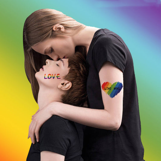 Face Stick Rainbow Geometric Flower Arm Tattoo Sticker