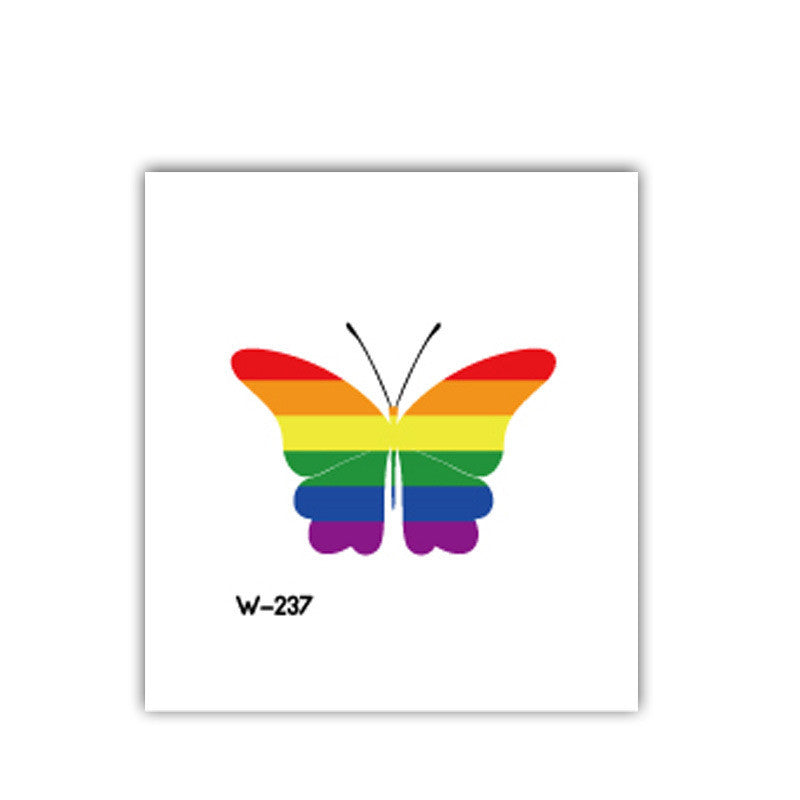 Face Stick Rainbow Geometric Flower Arm Tattoo Sticker