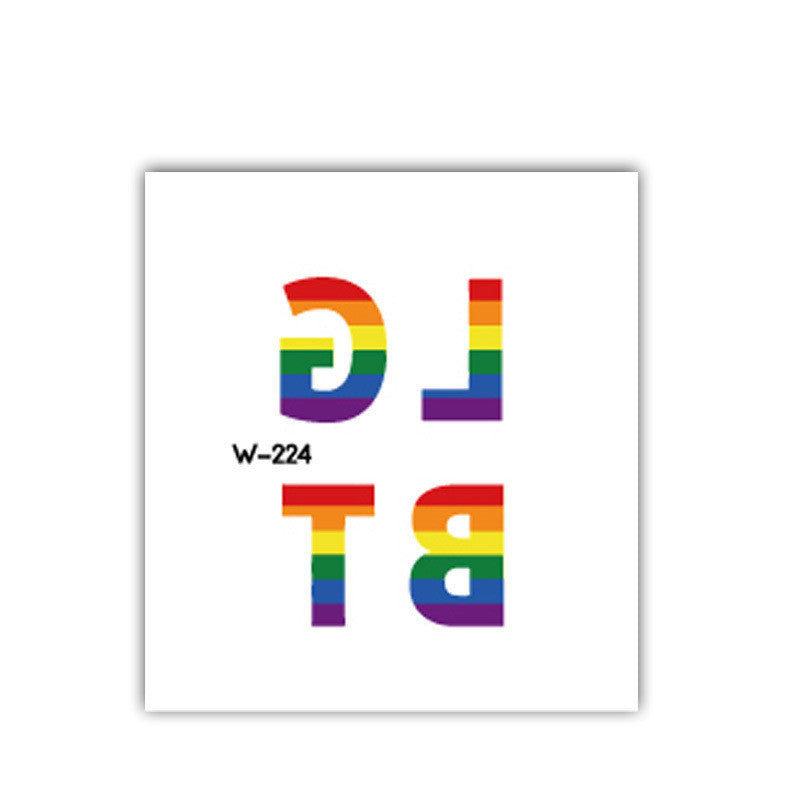 Face Stick Rainbow Geometric Flower Arm Tattoo Sticker