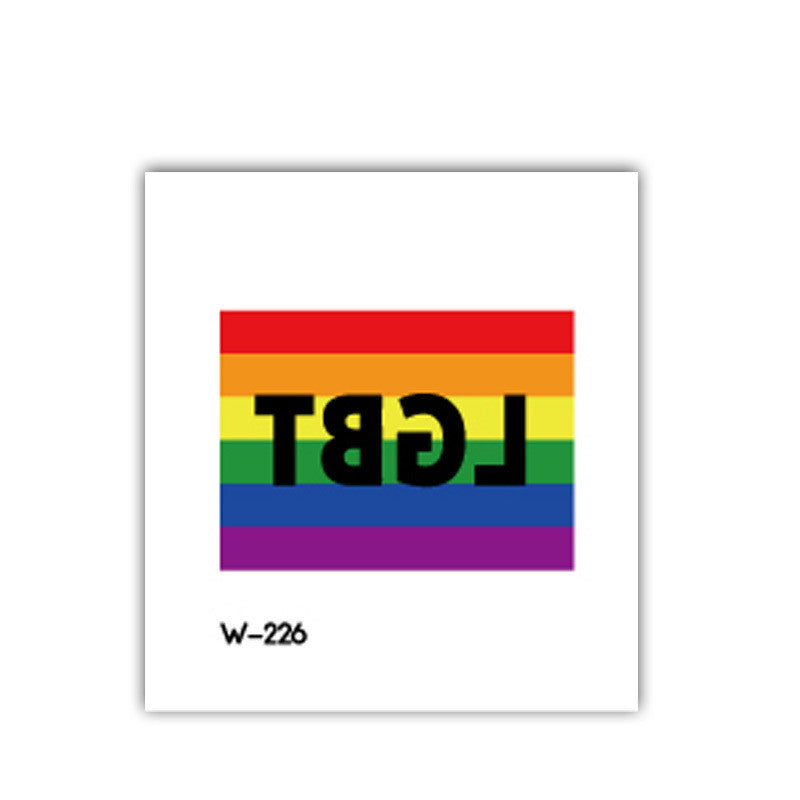 Face Stick Rainbow Geometric Flower Arm Tattoo Sticker