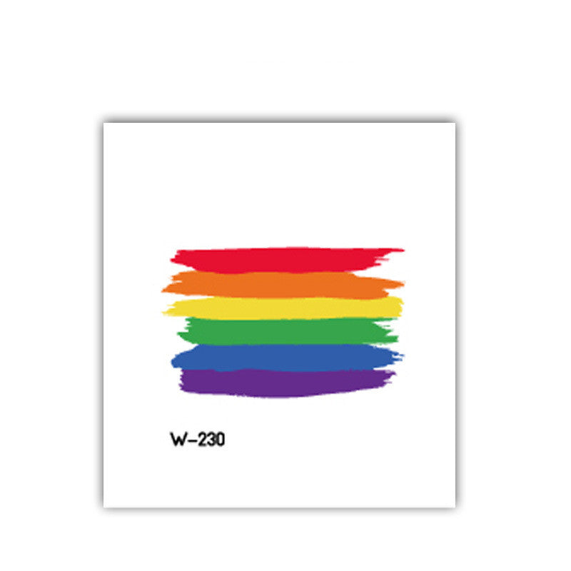 Face Stick Rainbow Geometric Flower Arm Tattoo Sticker