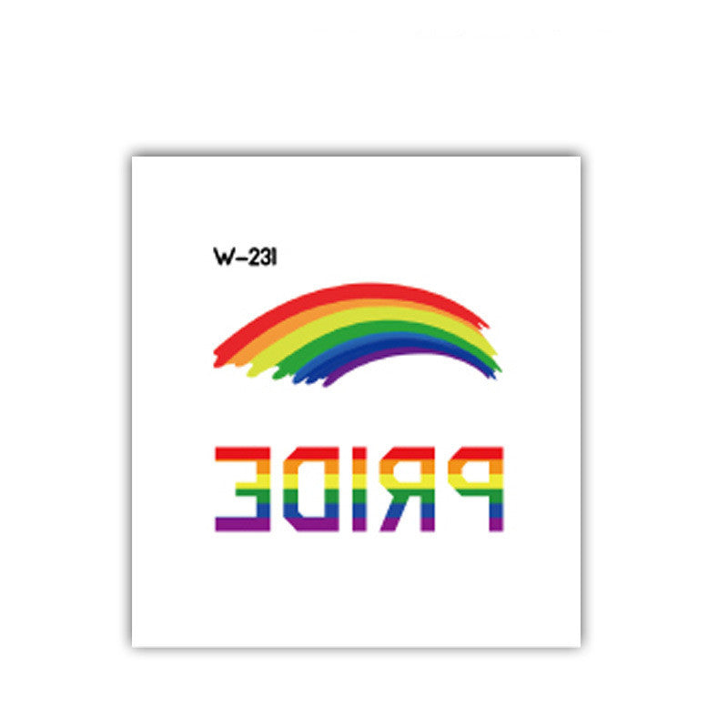 Face Stick Rainbow Geometric Flower Arm Tattoo Sticker