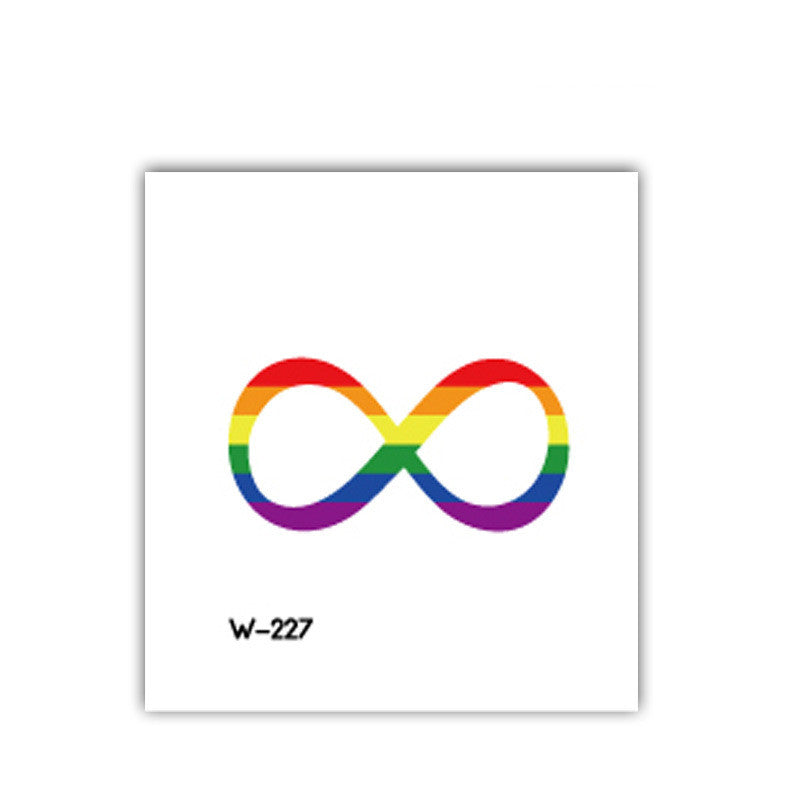 Face Stick Rainbow Geometric Flower Arm Tattoo Sticker