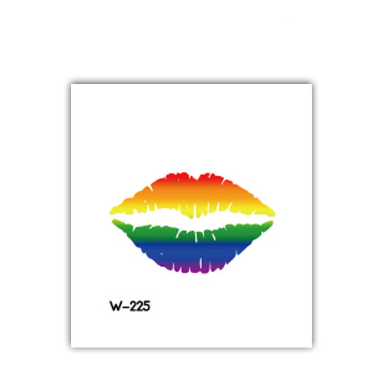 Face Stick Rainbow Geometric Flower Arm Tattoo Sticker