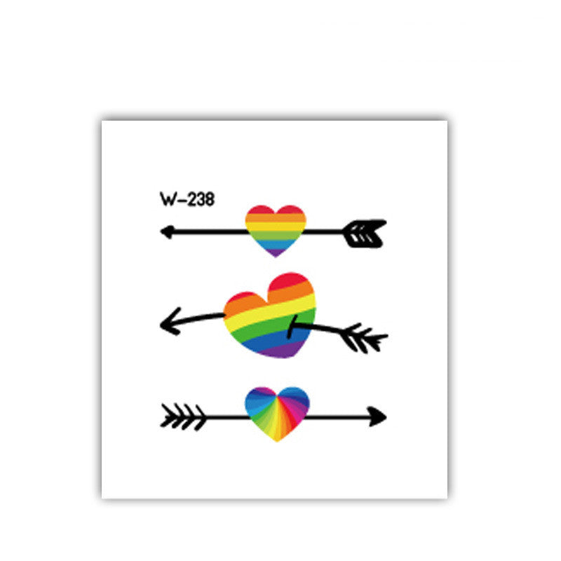 Face Stick Rainbow Geometric Flower Arm Tattoo Sticker