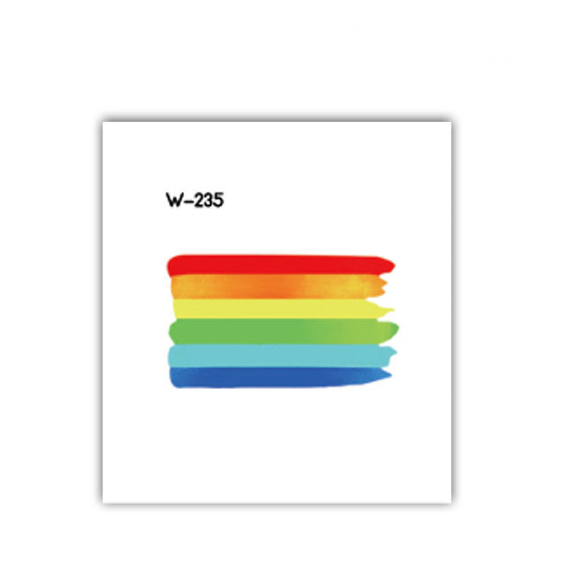 Face Stick Rainbow Geometric Flower Arm Tattoo Sticker