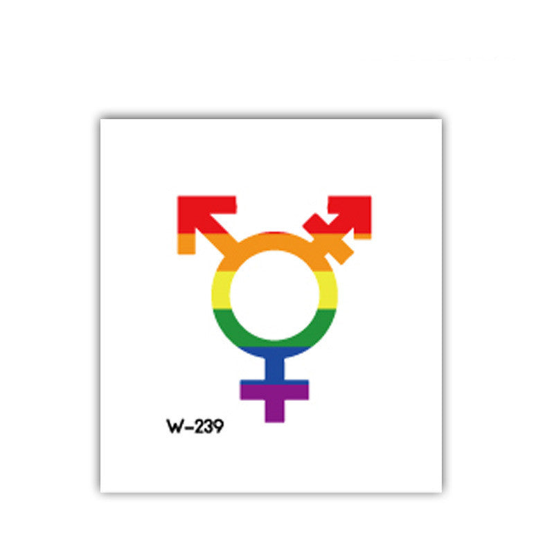 Face Stick Rainbow Geometric Flower Arm Tattoo Sticker